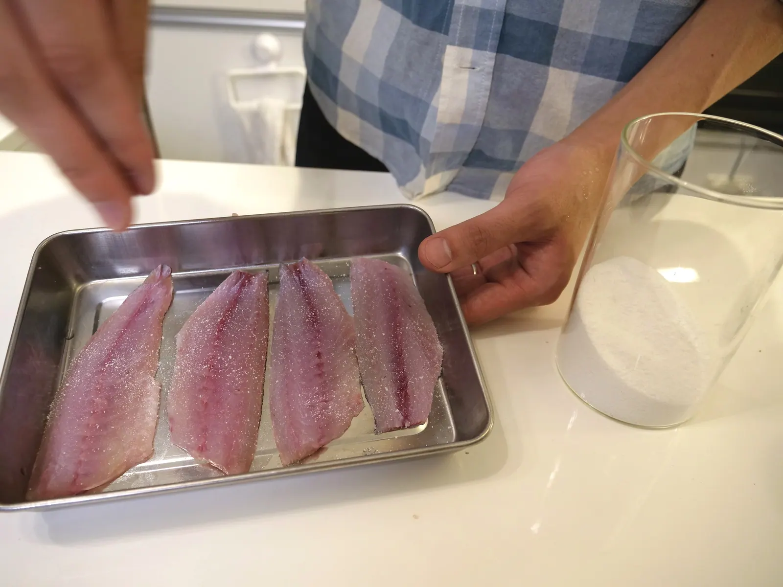 아오노리 소스와 바삭한 흰살생선 조리 과정 5-6